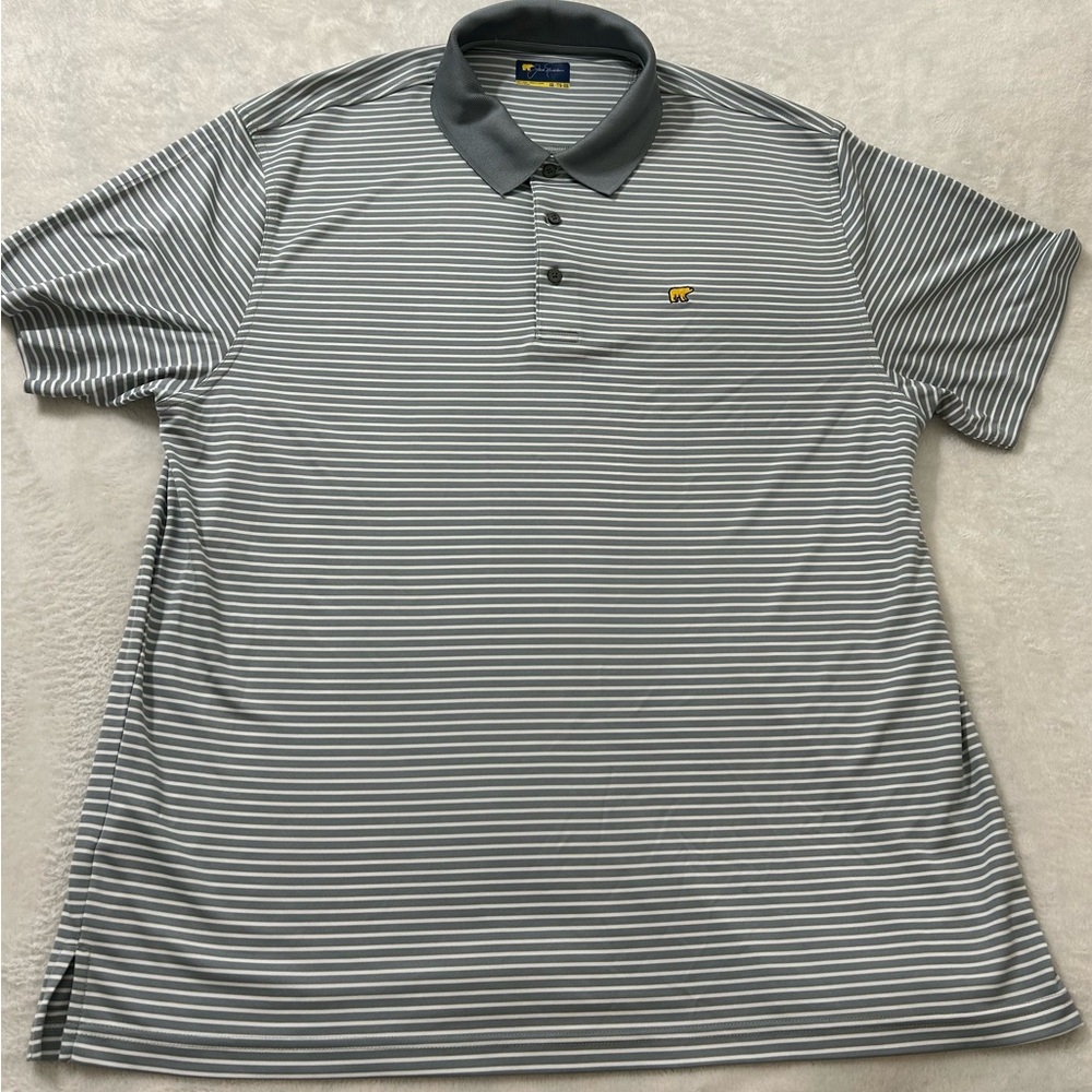 Jack Nicklaus Gray Striped Polo Shirt